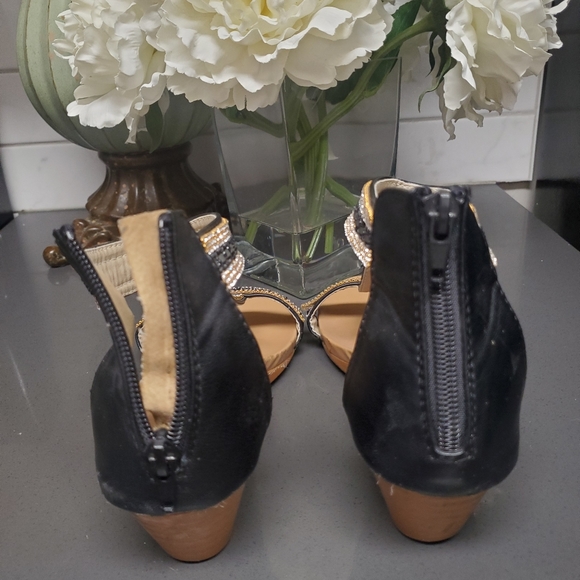 Black Rhinstone Sandles - Picture 5 of 5